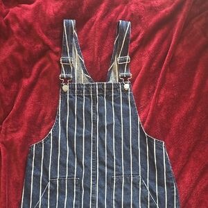 Striped Denim Overalls